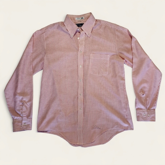 Vintage Country Squire Red Striped Button Down Shirt | Men's 16-34/35 - Picture 1 of 7